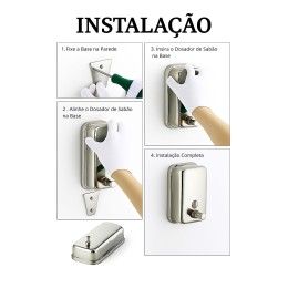 Dispenser de álcool gel-sabonete em Inox 500ml - Construinox